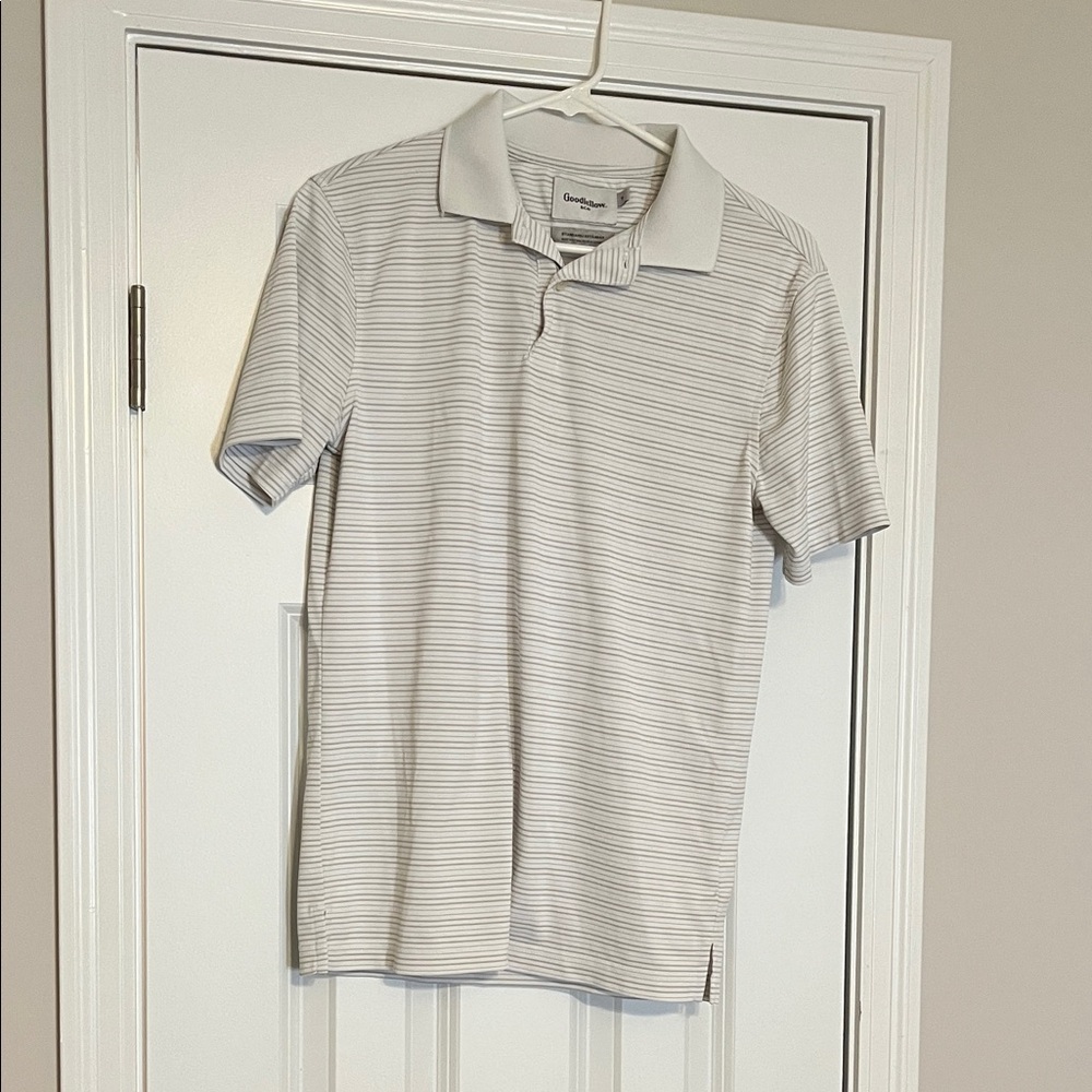 Goodfellow & Co Men's Polo Shirt - Light Gray Stripes